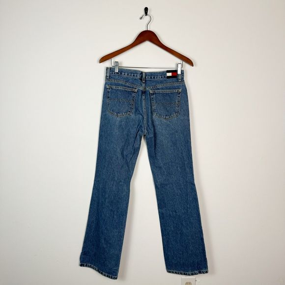 Vintage 90's Tommy Hilfiger High Rise Wide Leg Denim Jeans - Picture 3 of 4